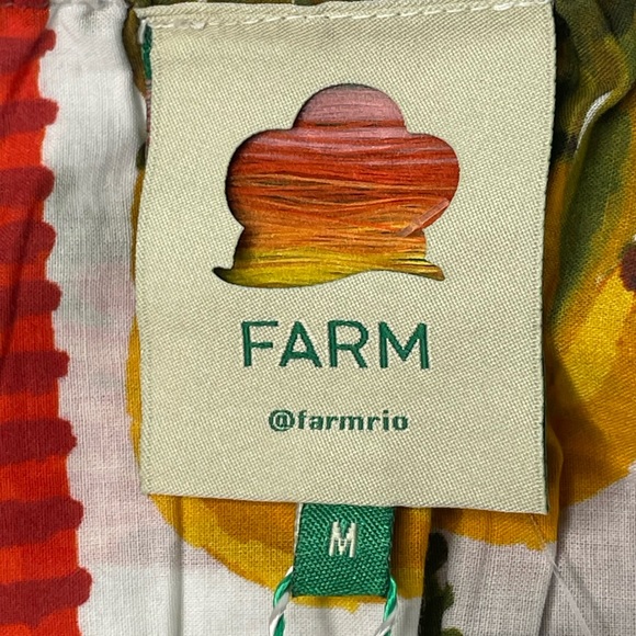 Farm Rio Forest Birds Smocked Lace Square Neck Crop Top Size Medium Size NWT - Picture 8 of 9